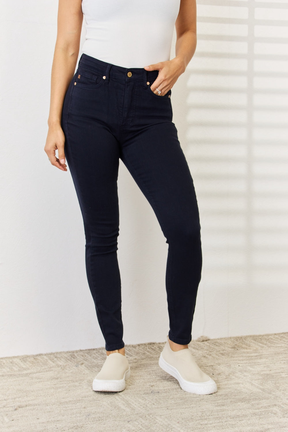 Judy Blue Full Size Garment Dyed Tummy Control Skinny Jeans - Aurelia Clothing