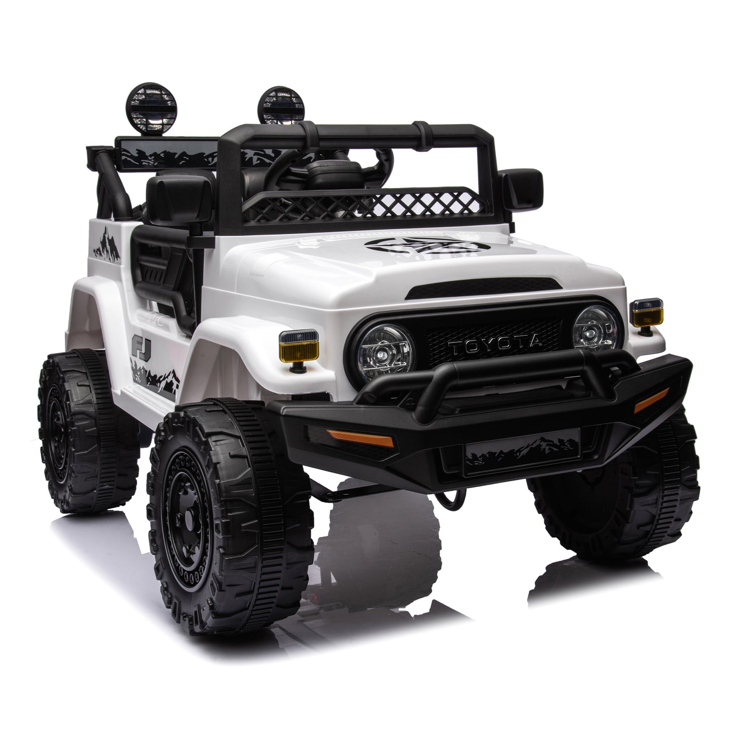 Licensed TOYOTA FJ Cruiser,12V Kids ride on car 2.4G W/Parents Remote Control,electric car for kids,Three speed adjustable,Power display, USB,MP3 ,Bluetooth,LED light,Three-point safety belt  - Aurelia Clothing