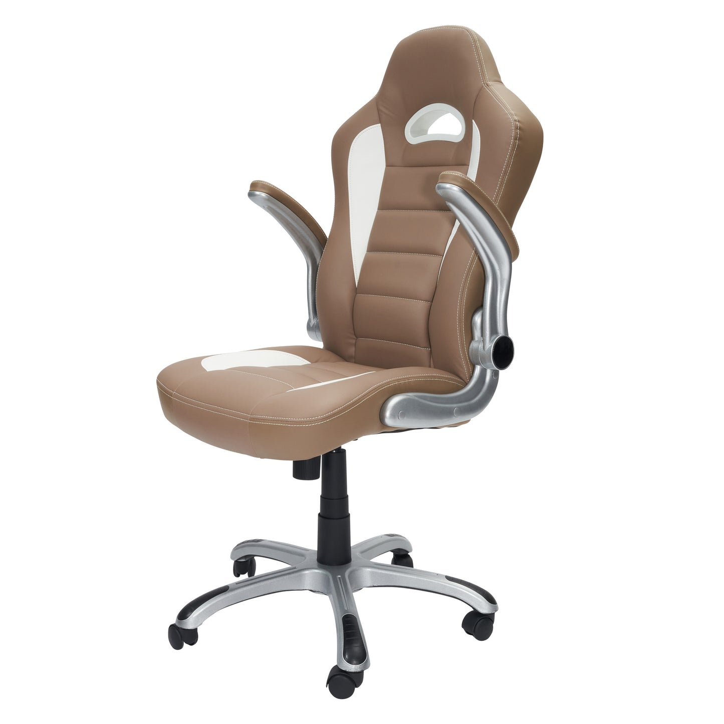 Techni Mobili High Back Executive Sport Race Office Chair with Flip-Up Arms, Camel - Free Sipping - Aurelia Clothing