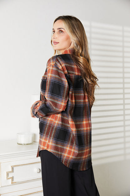 Plaid Dropped Shoulder Shirt - Aurelia Clothing