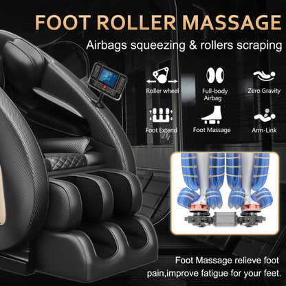 Massage Chair Blue-Tooth Connection and Speaker, Easy to Use at Home and in The Office and Recliner with Zero Gravity with Full Body Air Pressure, 001, 50D x 26W x 40H in, Black3 - Free Shipp - Aurelia Clothing