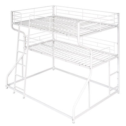 Full XL over Twin XL over Queen Size Triple Bunk Bed with Long and Short Ladder,WhiteTwin over Twin House Bunk Bed with Trundle and Slide, Storage Staircase, Roof and Window Design, Gray(Old  - Aurelia Clothing