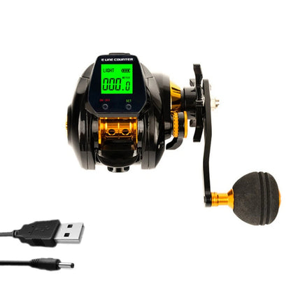 7.2:1 Digital Fishing Baitcasting Reel With Accurate Line Counter Large Display Bite Alarm Counting or Carbon Sea Fishing Rod -  Free Shipping - Aurelia Clothing