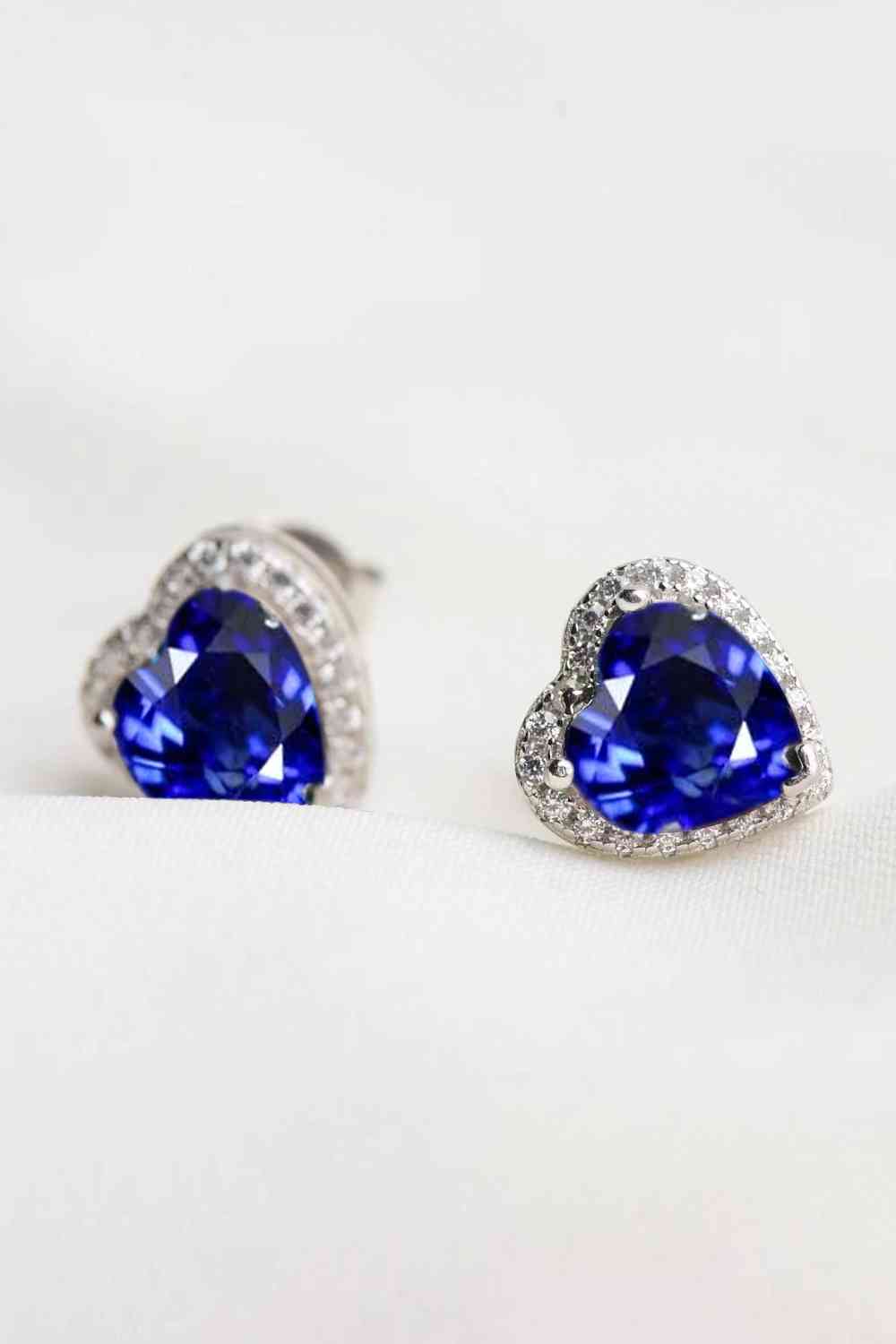 4 Carat Moissanite Heart-Shaped Stud Earrings - Aurelia Clothing