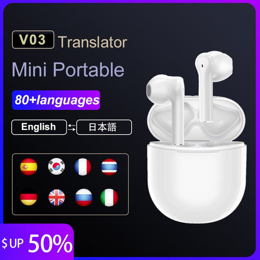 New Bluetooth Headset Translator Translation Headset Simultaneous Translation Of Multi National Languages = Free Shipping