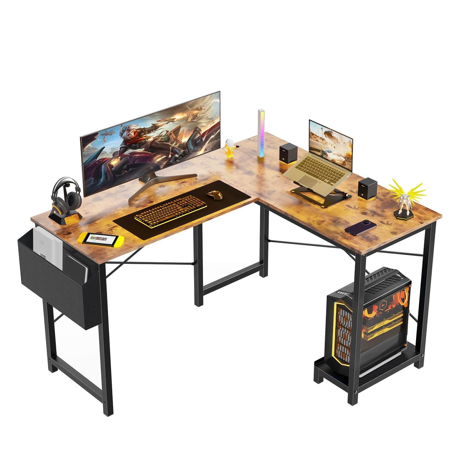 L Shaped Gaming Desk,Brown = Free Shipping - Aurelia Clothing