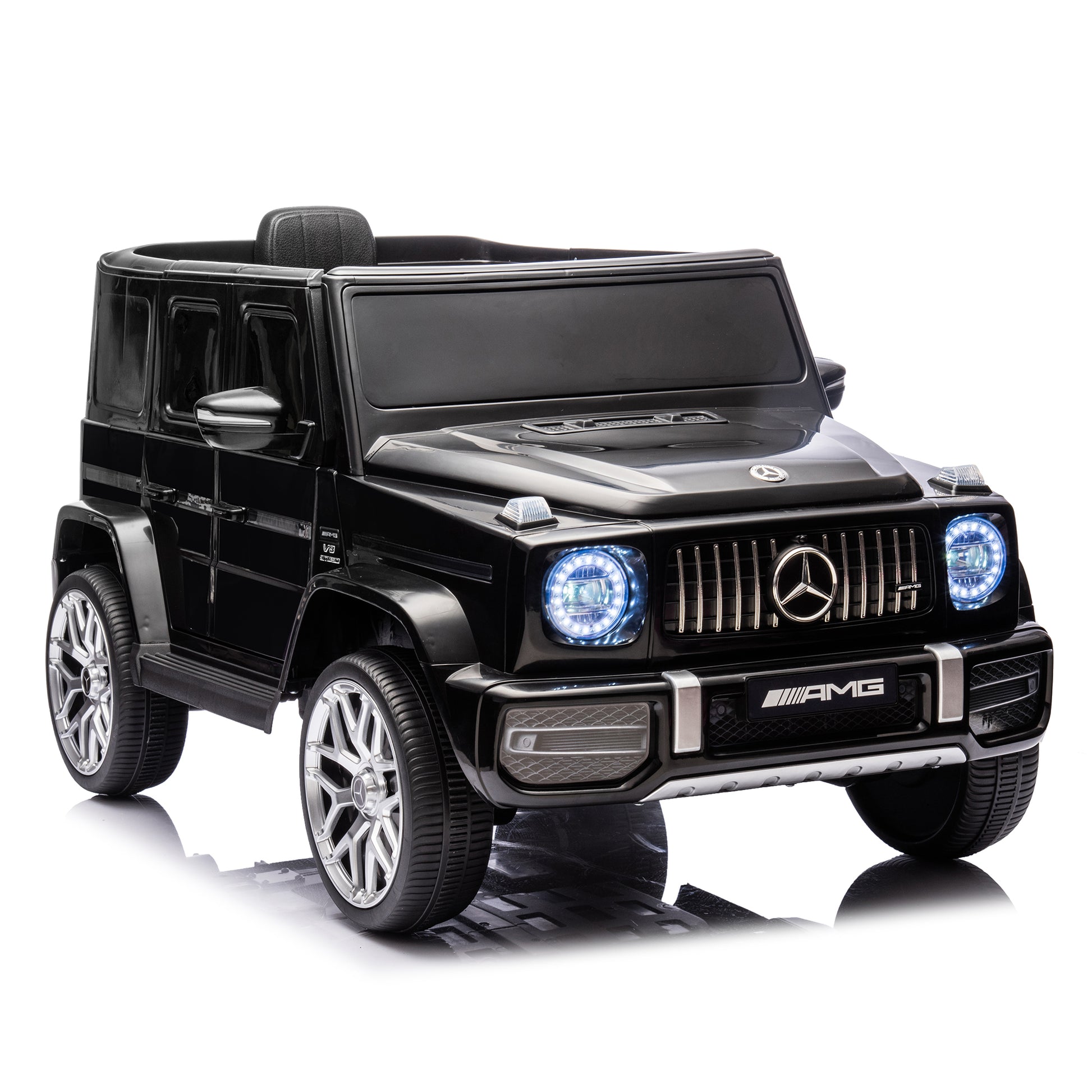 Licensed Mercedes Benz G63 Kids Ride On Car, 12V Electric Vehicle with Remote Control, Double Open Doors, Music, Bluetooth, Wheels Suspension, Battery Powered for Children Boy Girl (Black) -  - Aurelia Clothing