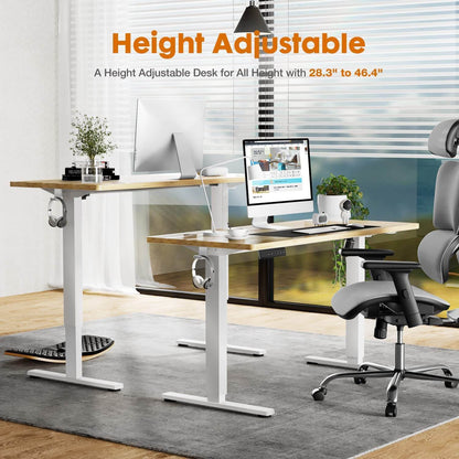 Electric Height Adjustable Standing Desk,Sit to Stand Ergonomic Computer Desk,Yellow,48'' x 24" - Free Shipping - Aurelia Clothing