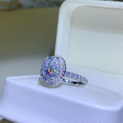 5 Carat Moissanite 925 Sterling Silver Ring - Aurelia Clothing