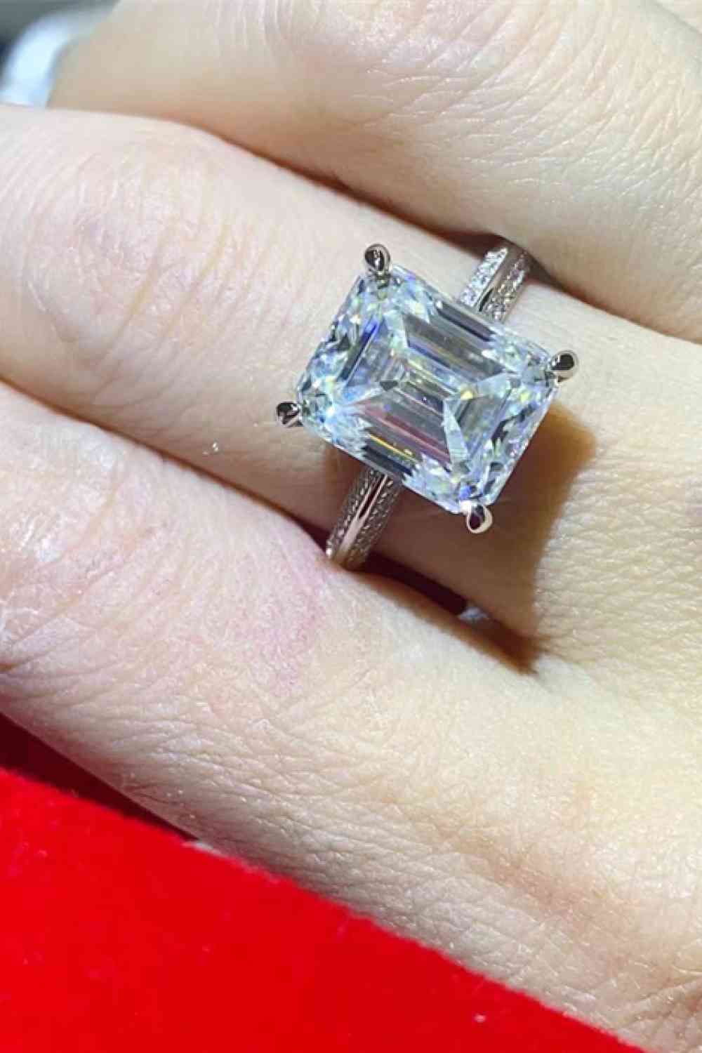 5 Carat Moissanite Platinum-Plated Ring - Aurelia Clothing