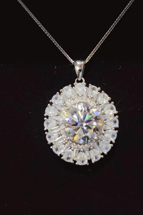 5 Carat Moissanite Sterling Silver Necklace - Aurelia Clothing