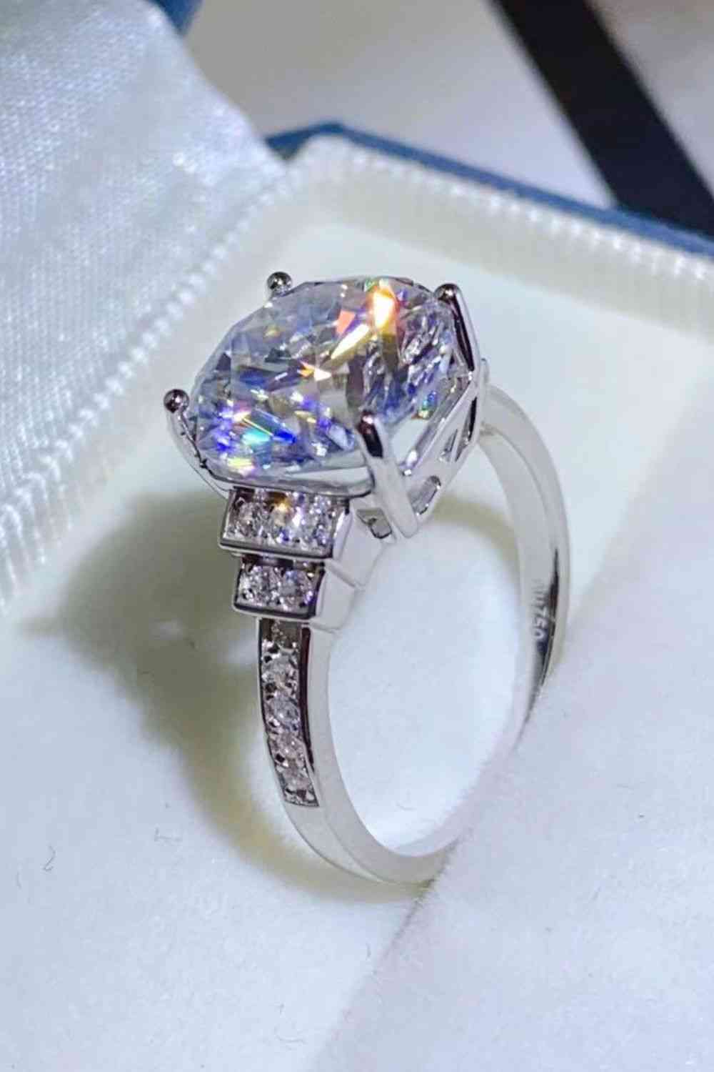 5 Carat Moissanite Sterling Silver Ring - Aurelia Clothing