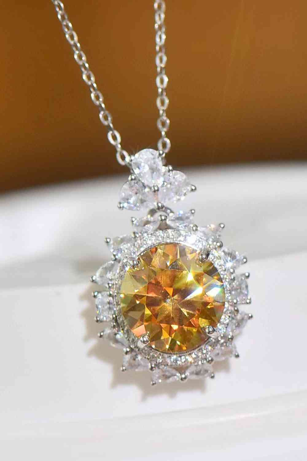 5 Carat Yellow Moissanite Pendant Necklace - Aurelia Clothing