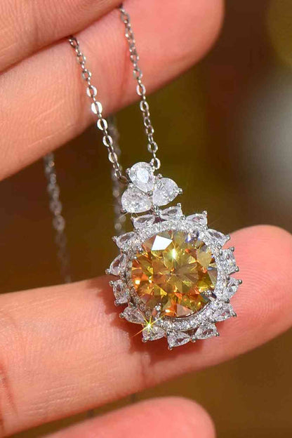 5 Carat Yellow Moissanite Pendant Necklace - Aurelia Clothing