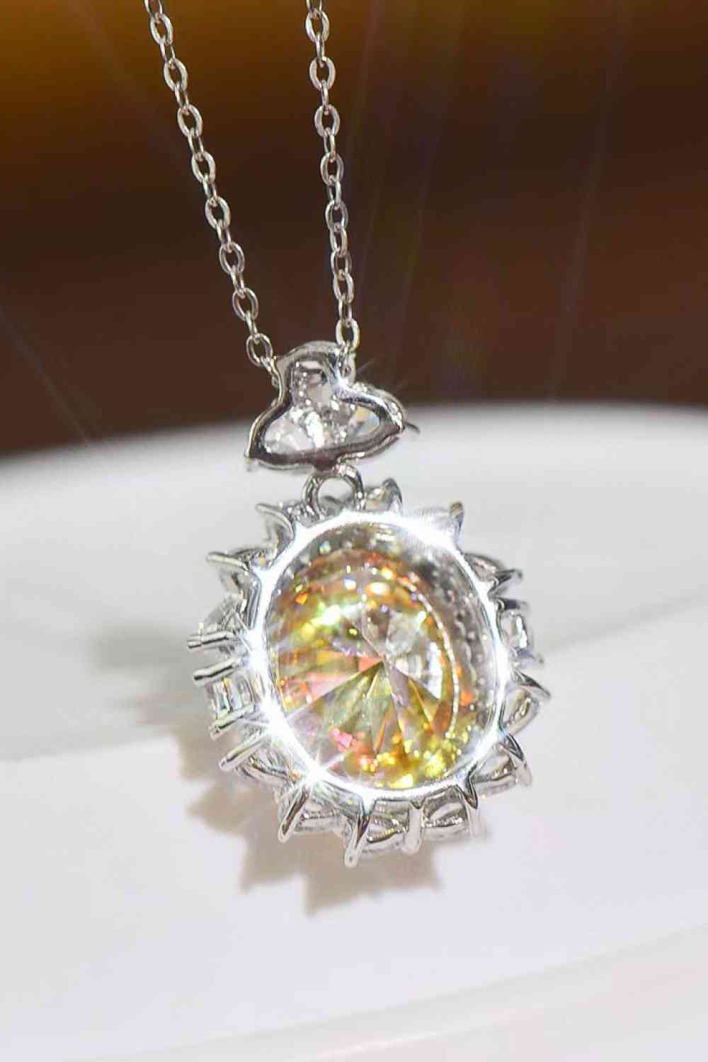 5 Carat Yellow Moissanite Pendant Necklace - Aurelia Clothing