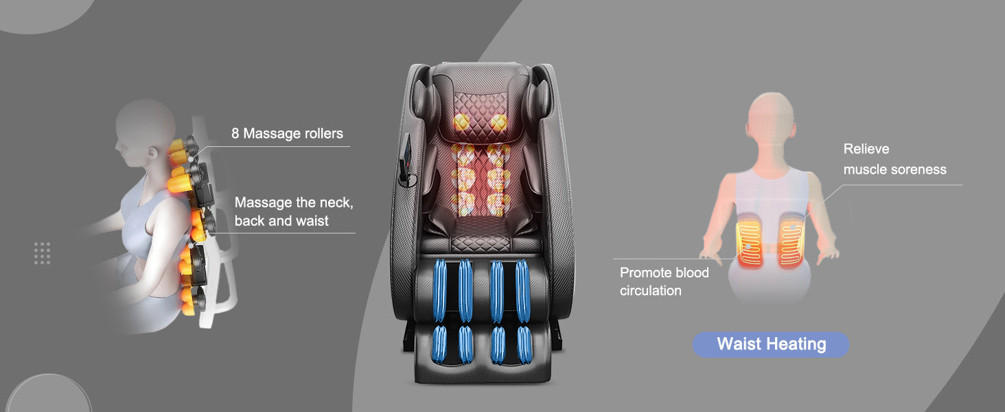 Massage Chair Blue-Tooth Connection and Speaker, Easy to Use at Home and in The Office and Recliner with Zero Gravity with Full Body Air Pressure, 001, 50D x 26W x 40H in, Black3 - Free Shipp - Aurelia Clothing