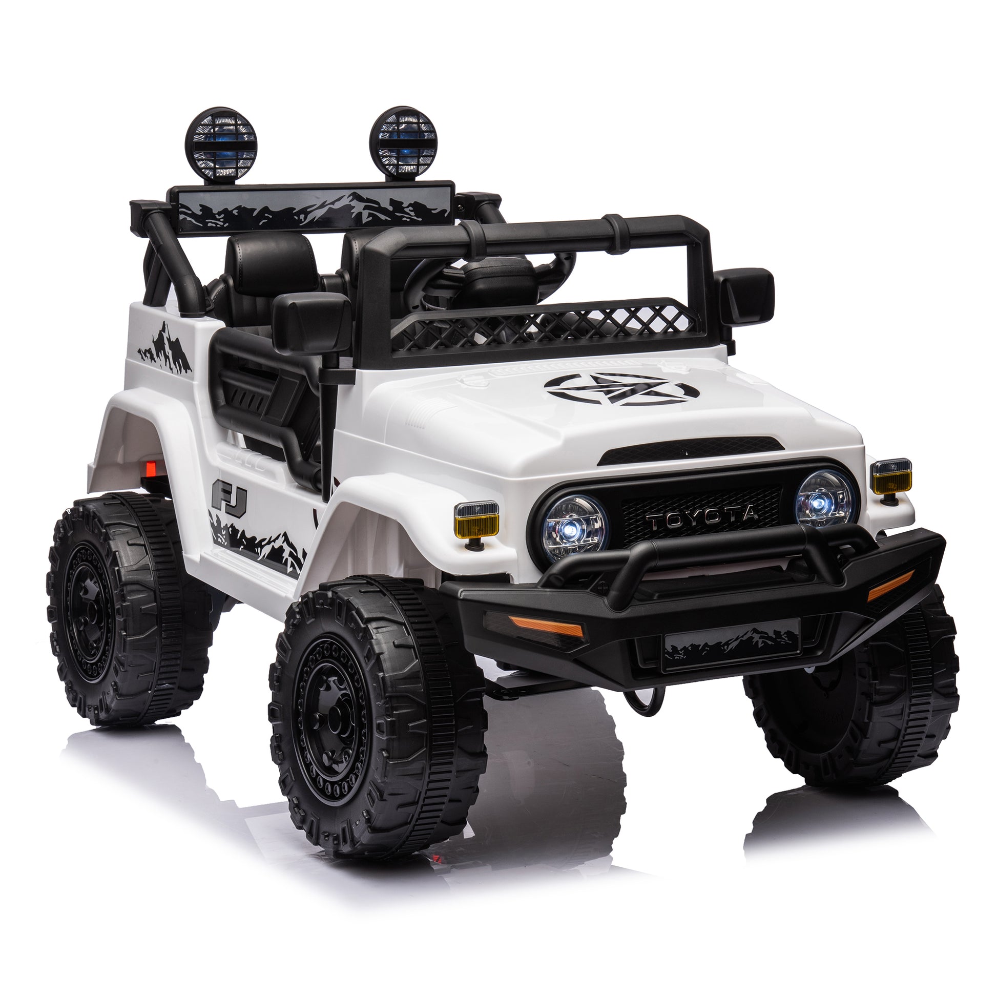 Licensed TOYOTA FJ Cruiser,12V Kids ride on car 2.4G W/Parents Remote Control,electric car for kids,Three speed adjustable,Power display, USB,MP3 ,Bluetooth,LED light,Three-point safety belt  - Aurelia Clothing