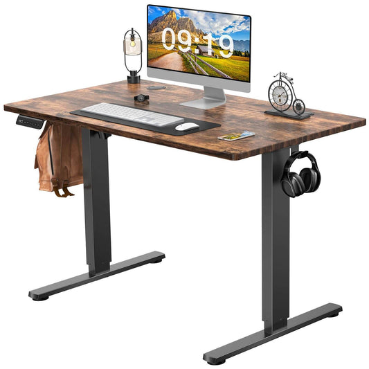 Electric Height Adjustable Standing Desk,Sit to Stand Ergonomic Computer Desk,Brown,40'' x 24" - Free Shipping - Aurelia Clothing