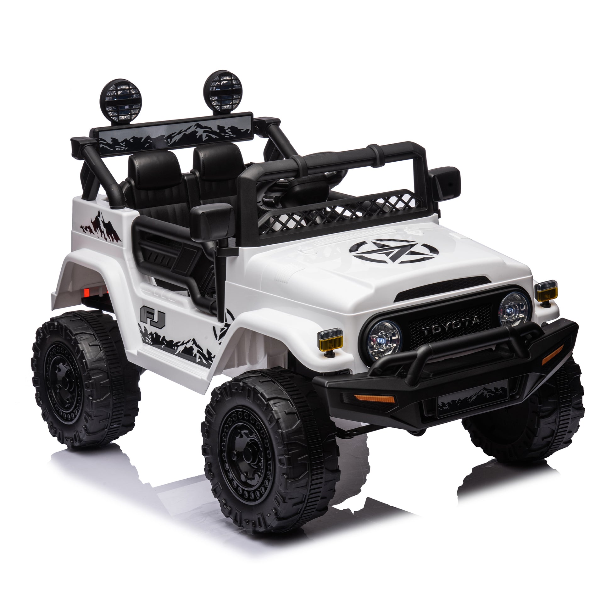 Licensed TOYOTA FJ Cruiser,12V Kids ride on car 2.4G W/Parents Remote Control,electric car for kids,Three speed adjustable,Power display, USB,MP3 ,Bluetooth,LED light,Three-point safety belt  - Aurelia Clothing