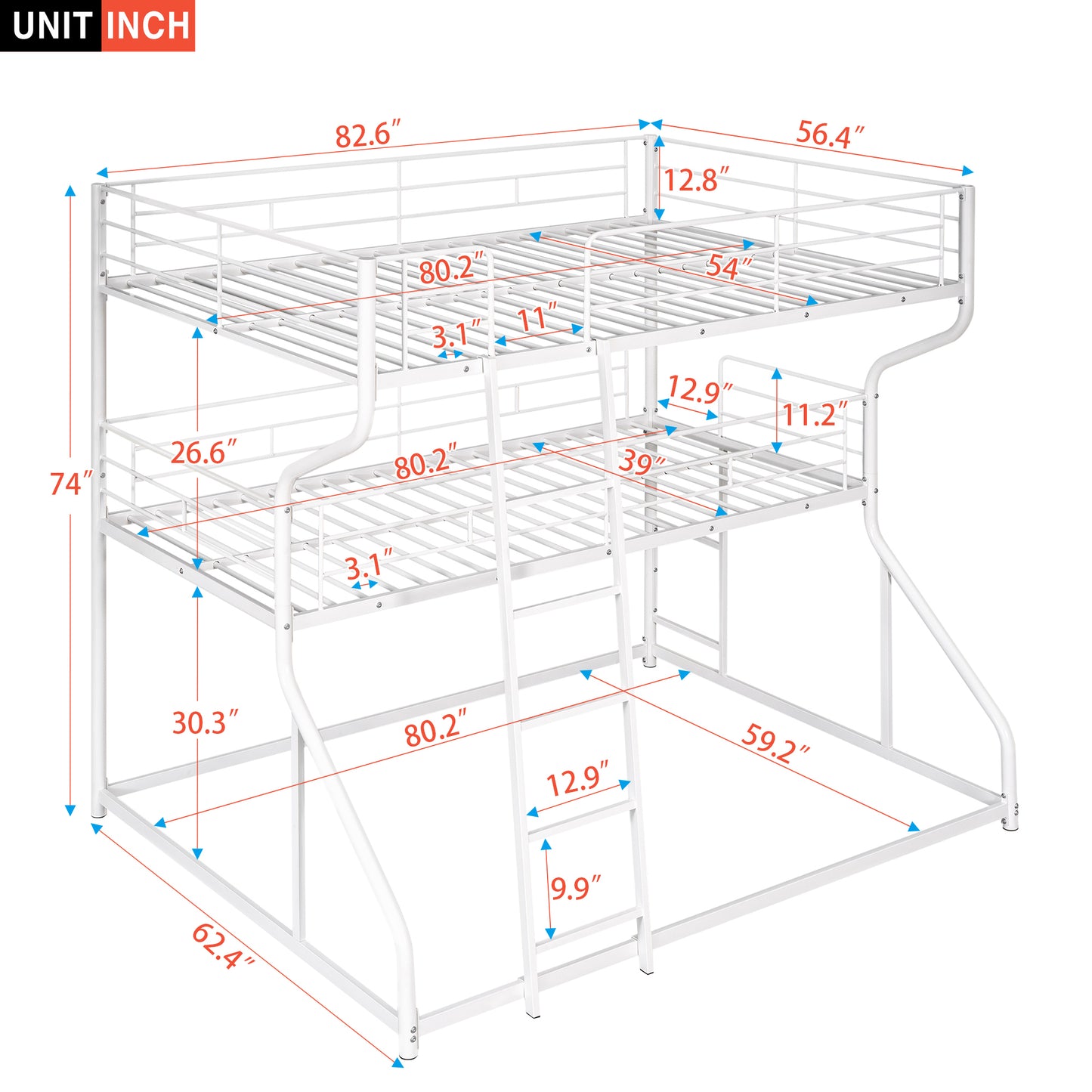 Full XL over Twin XL over Queen Size Triple Bunk Bed with Long and Short Ladder,WhiteTwin over Twin House Bunk Bed with Trundle and Slide, Storage Staircase, Roof and Window Design, Gray(Old  - Aurelia Clothing