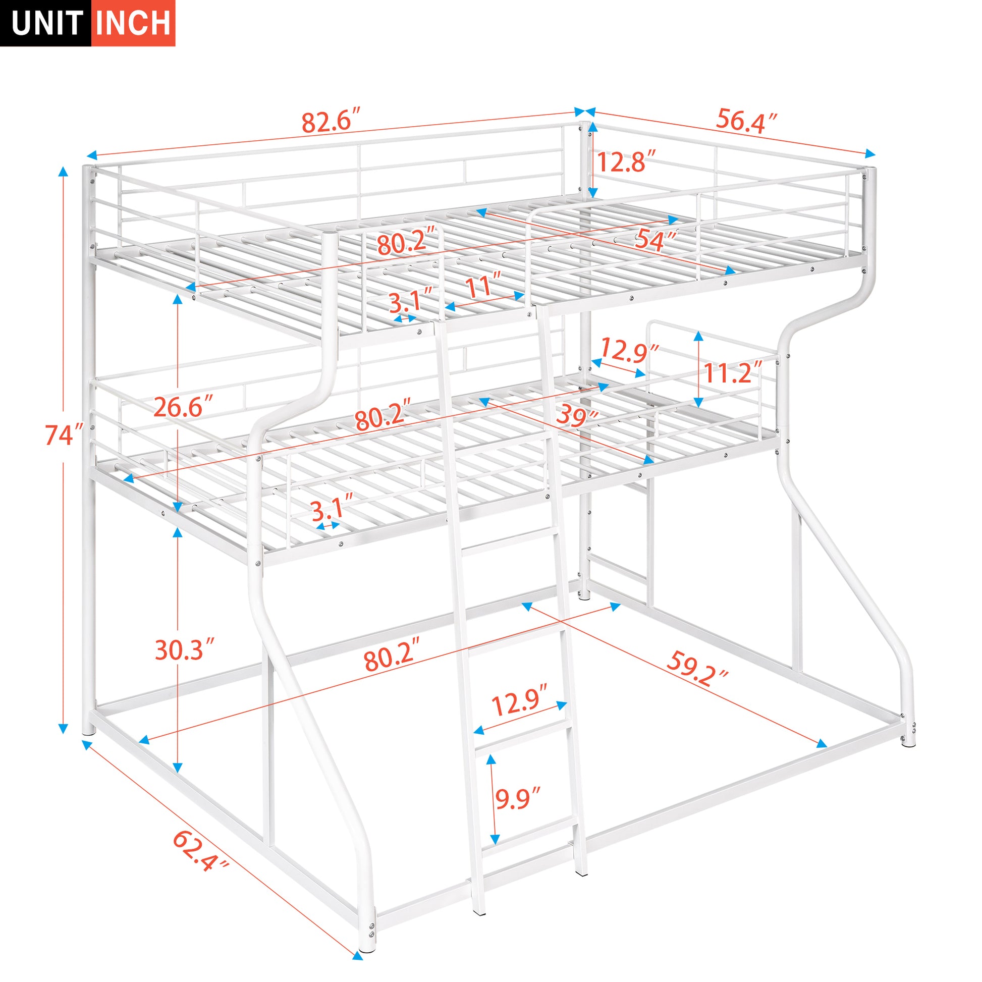 Full XL over Twin XL over Queen Size Triple Bunk Bed with Long and Short Ladder,WhiteTwin over Twin House Bunk Bed with Trundle and Slide, Storage Staircase, Roof and Window Design, Gray(Old  - Aurelia Clothing