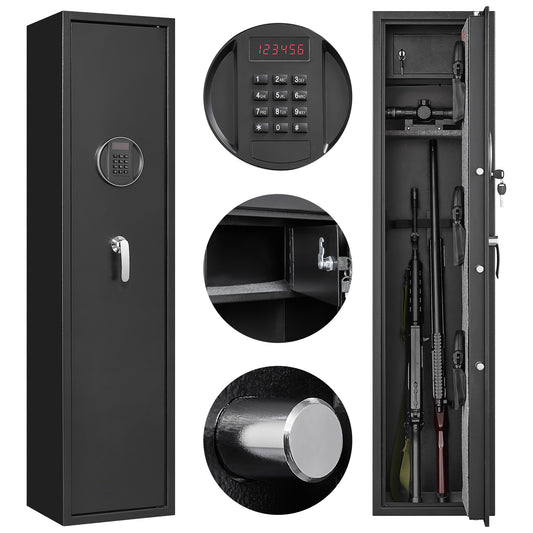 Password lock gun cabinet, can store five guns, three pistols, with internal storage box, with Magnetic introduction light - Free Shipping - Aurelia Clothing