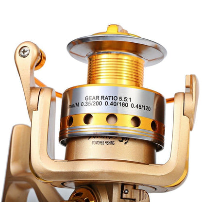 YUMOSHI HF 1000 - 7000 Fishing Reel Metal Spool Spinning Fishing Reels Folding Arm 10-Ball Bearing 5.5 : 1 Fly - Free Shipping - Aurelia Clothing