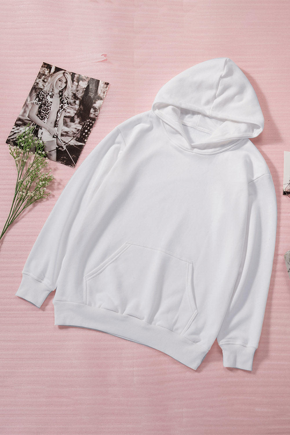 Dropped Shoulder Kangaroo Pocket Hoodie - Aurelia Clothing