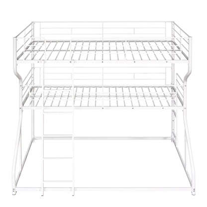 Full XL over Twin XL over Queen Size Triple Bunk Bed with Long and Short Ladder,WhiteTwin over Twin House Bunk Bed with Trundle and Slide, Storage Staircase, Roof and Window Design, Gray(Old  - Aurelia Clothing