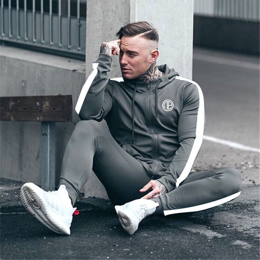 Sport Man Tracksuit Running Gym Men Set Sport Clothing Set Joggers Fitness Bodybuilding Sports Suits Mens Hoodie+Pants Suit Men - Free Shipping - Aurelia Clothing