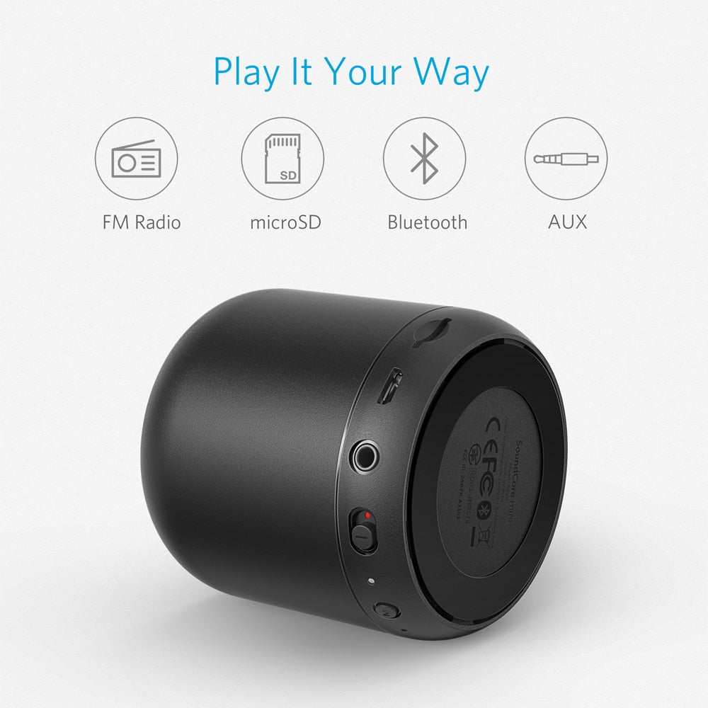 Anker Soundcore mini, Super-Portable Bluetooth Speaker with 15-Hour Playtime, 66-Foot Bluetooth Range, Enhanced Bass Microphone - Free Shipping - Aurelia Clothing