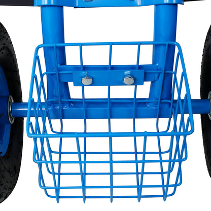 Rolling Garden Scooter Garden Cart Seat with Wheels and Tool Tray, 360 Swivel Seat,Blue - Free Shipping - Aurelia Clothing