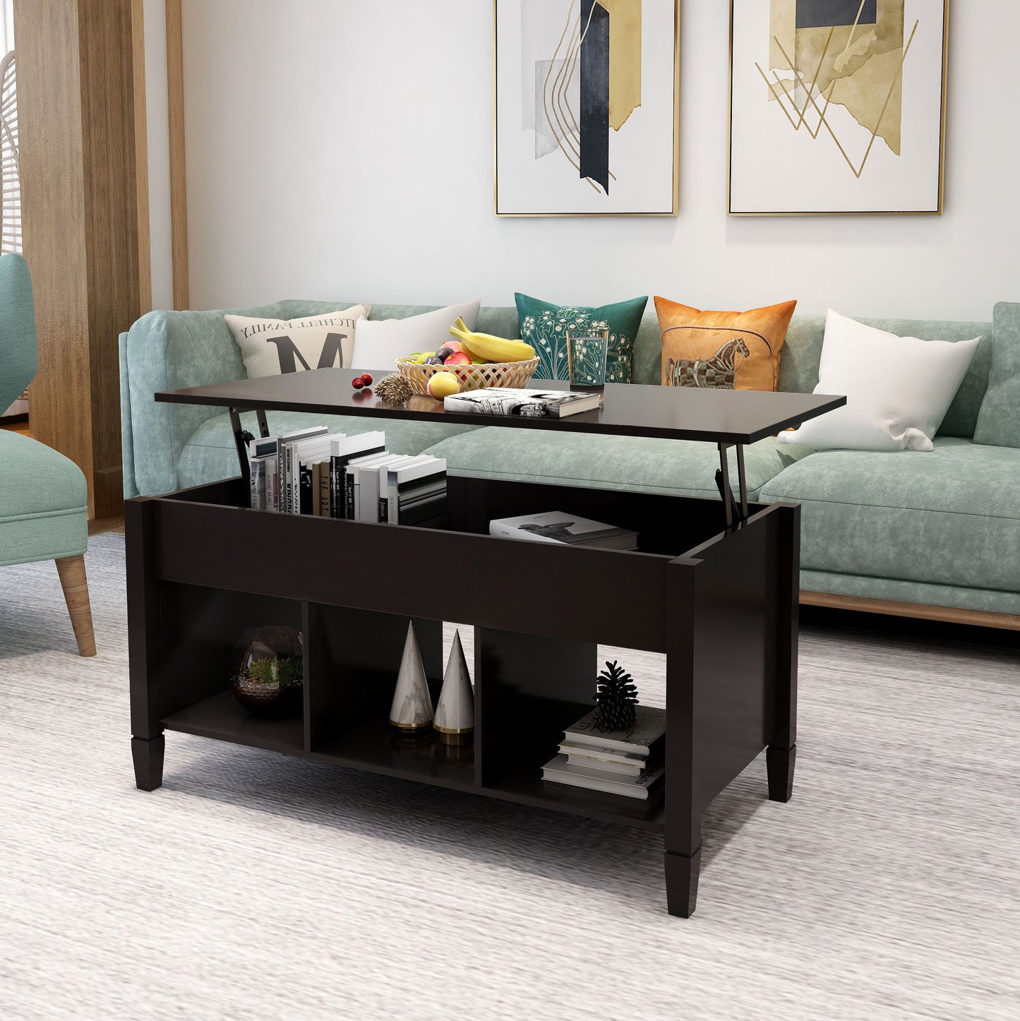 Lift Top Coffee Table-Black - Free Shipping - Aurelia Clothing