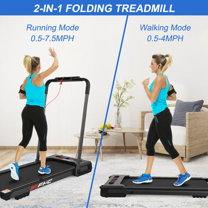 FYC Under Desk Treadmill - 2 in 1 Folding Treadmill for Home 3.5 HP, Installation-Free Foldable Treadmill Compact Electric Running Machine, Remote Control & LED Display Walking Running Joggin - Aurelia Clothing