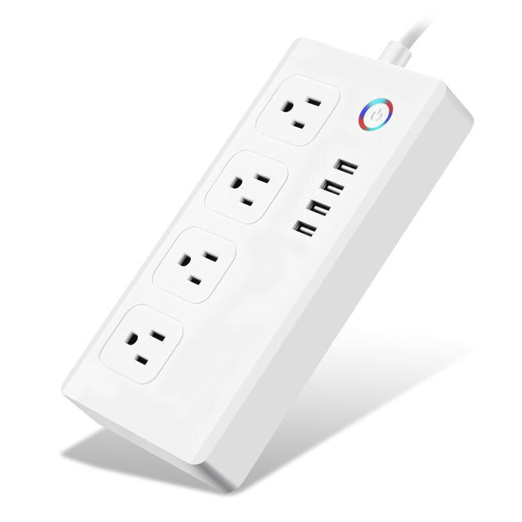 Smart Power Strip,WiFi Power Bar Multiple Outlet Extension Cord with 4 USB and 4 Individual Controlled AC Plugs by Tuya - Free Shipping - Aurelia Clothing