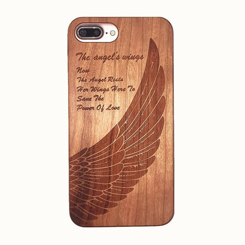 Laser Engraving Real Wood Cell Phone Case for iPhone XS MAX XR 7 8PLUS X Wooden Unique Shock Customized Bamboo Phone Cover Shell -  Free Shipping - Aurelia Clothing