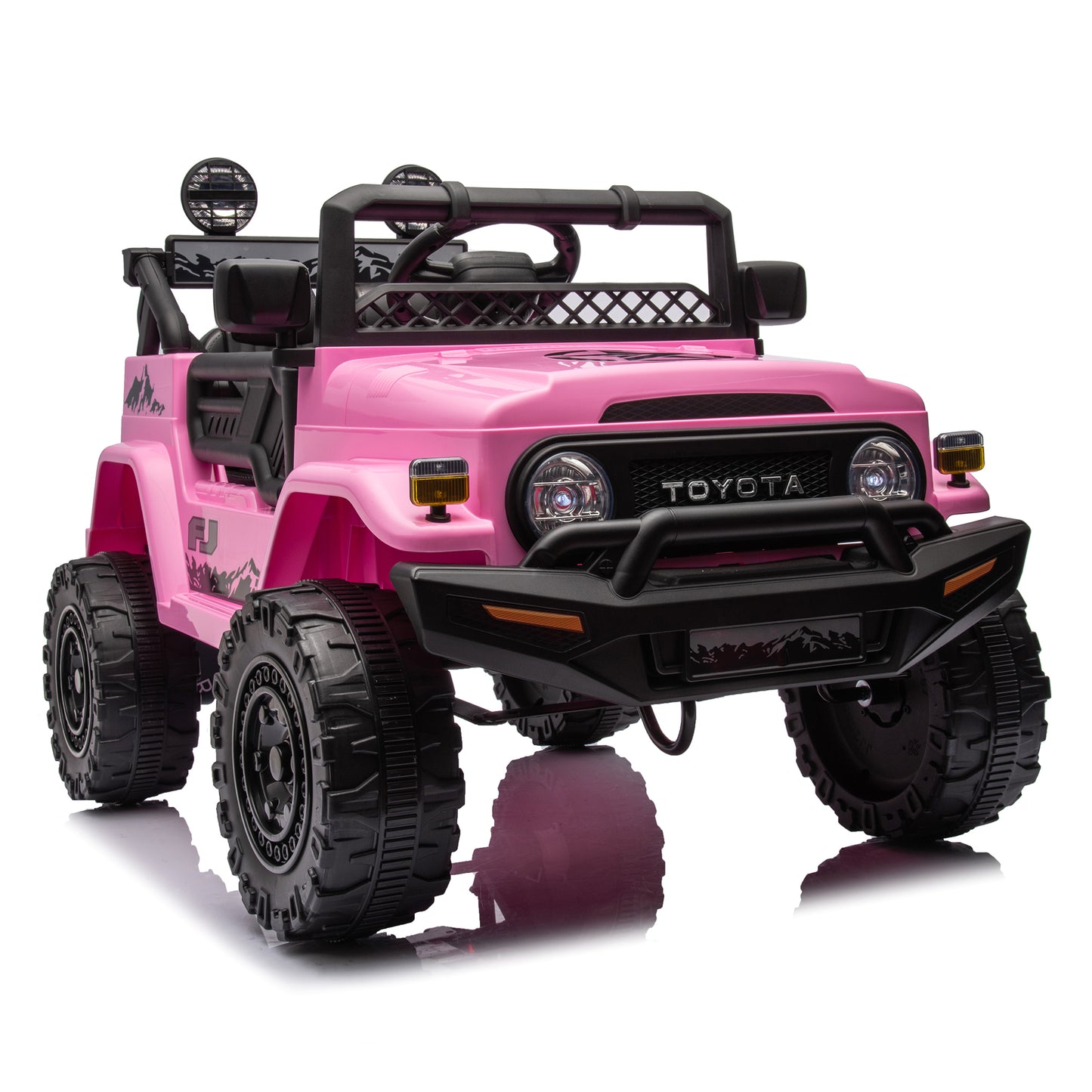 Licensed TOYOTA FJ Cruiser,12V Kids ride on car 2.4G W/Parents Remote Control,electric car for kids,Three speed adjustable,Power display, USB,MP3 ,Bluetooth,LED light,Three-point safety belt  - Aurelia Clothing