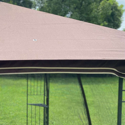 13x10 Outdoor Patio Gazebo Canopy Tent With Ventilated Double Roof And Mosquito net(Detachable Mesh Screen On All Sides),Suitable for Lawn, Garden, Backyard and Deck,Brown Top - Free Shipping - Aurelia Clothing