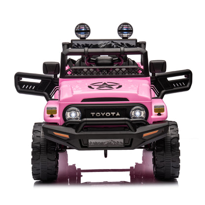 Licensed TOYOTA FJ Cruiser,12V Kids ride on car 2.4G W/Parents Remote Control,electric car for kids,Three speed adjustable,Power display, USB,MP3 ,Bluetooth,LED light,Three-point safety belt  - Aurelia Clothing