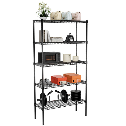 Storage Shelving Unit, Adjustable Metal Wire Racks Heavy Duty Standing Shelf Organizer for Kitchen, Closet, Pantry, Garage, Bathroom, Laundry,5-Tier - Free Shipping