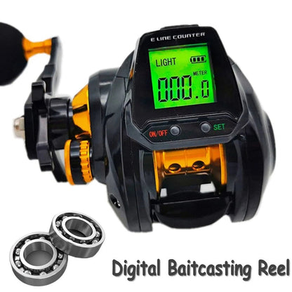 7.2:1 Digital Fishing Baitcasting Reel With Accurate Line Counter Large Display Bite Alarm Counting or Carbon Sea Fishing Rod -  Free Shipping - Aurelia Clothing