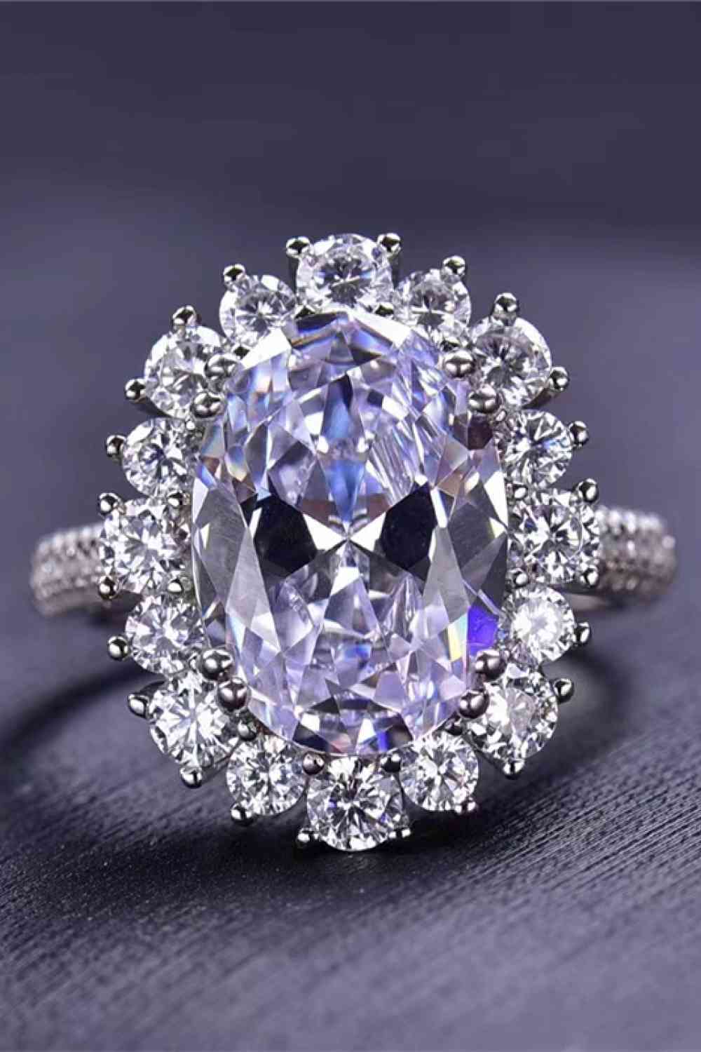 8 Carat Oval Moissanite Ring - Aurelia Clothing