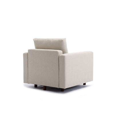 3 Seat Module Sectional Sofa Couch With 1 Ottoman for living room,Seat Cushion and Back Cushion Non-Removable and Non-Washable,Cream - Free Shipping - Aurelia Clothing