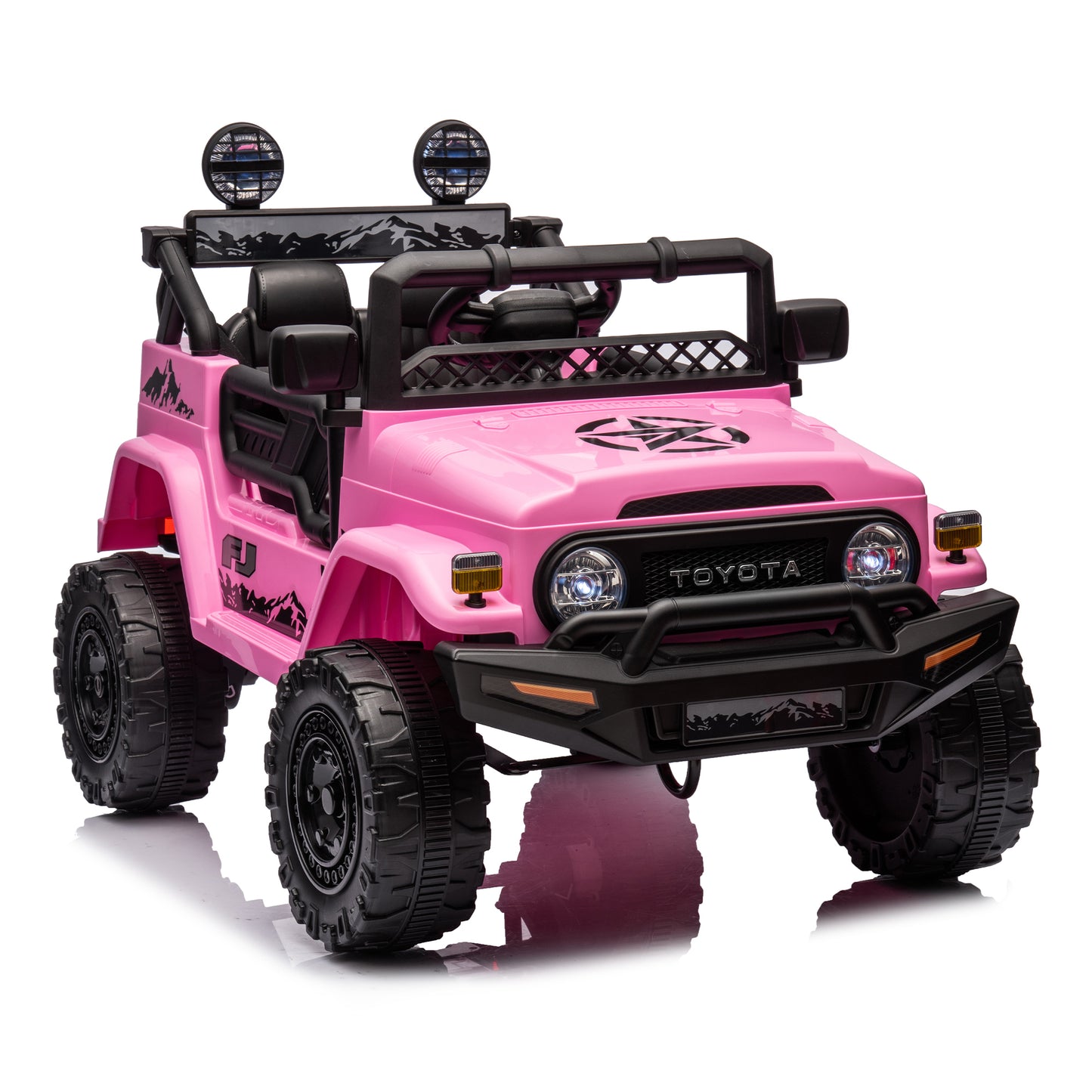 Licensed TOYOTA FJ Cruiser,12V Kids ride on car 2.4G W/Parents Remote Control,electric car for kids,Three speed adjustable,Power display, USB,MP3 ,Bluetooth,LED light,Three-point safety belt  - Aurelia Clothing