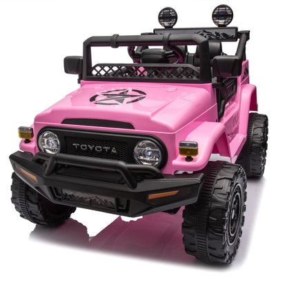 Licensed TOYOTA FJ Cruiser,12V Kids ride on car 2.4G W/Parents Remote Control,electric car for kids,Three speed adjustable,Power display, USB,MP3 ,Bluetooth,LED light,Three-point safety belt  - Aurelia Clothing