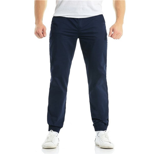 Men's cotton solid color casual pants Harlan trousers - Free Shipping - Aurelia Clothing