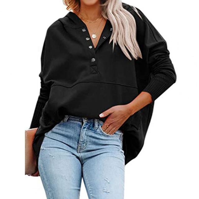 Women Loose Fit Tops Slimming Effect Women Tops Stylish Women's V-neck Hooded Pullover Tops Casual Loose for Autumn/winter - Free Shipping - Aurelia Clothing