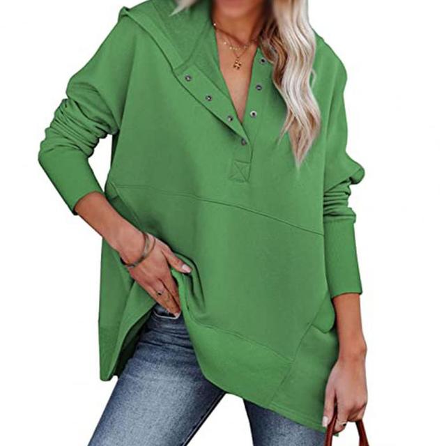 Women Loose Fit Tops Slimming Effect Women Tops Stylish Women's V-neck Hooded Pullover Tops Casual Loose for Autumn/winter - Free Shipping - Aurelia Clothing