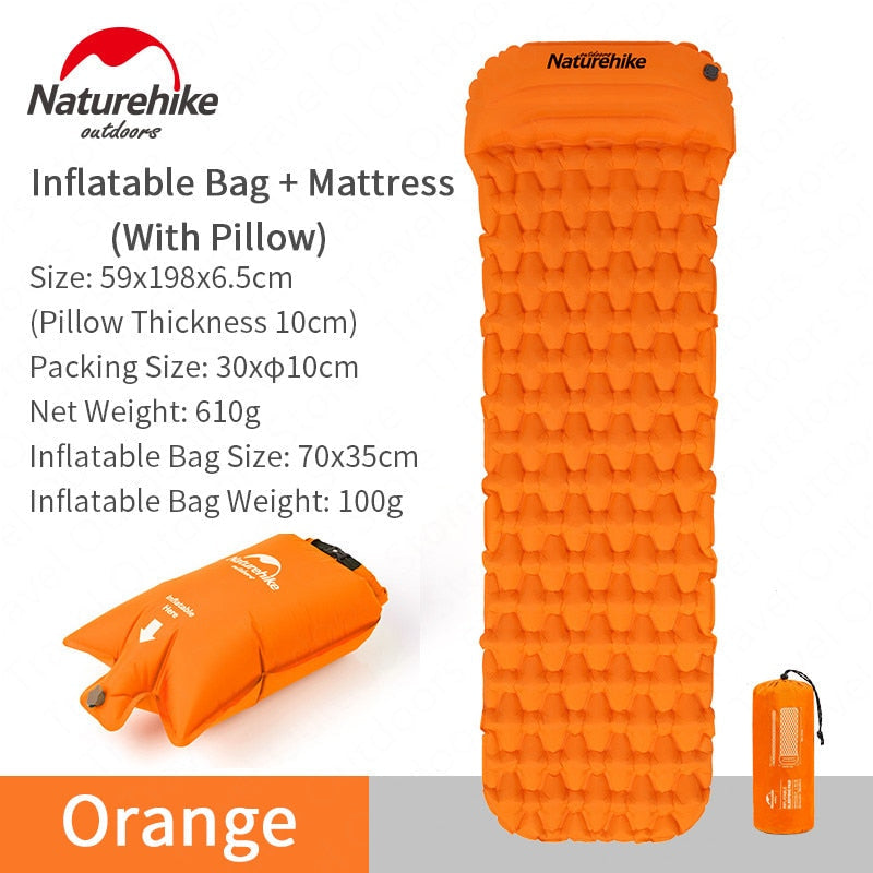 Naturehike Outdoor Camping Mat Inflatable Bag Inflatable Tent Sleeping Pad Ultralight Portable Picnic Air Mat Camping Picnic Pad - Free Shipping - Aurelia Clothing