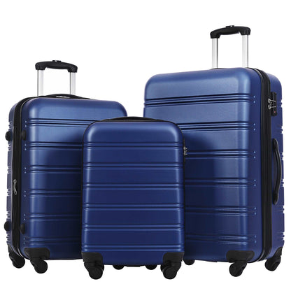 3 Piece Luggage Set Hardside Spinner Suitcase with TSA Lock 20" 24" 28" Available - Free Shipping - Aurelia Clothing